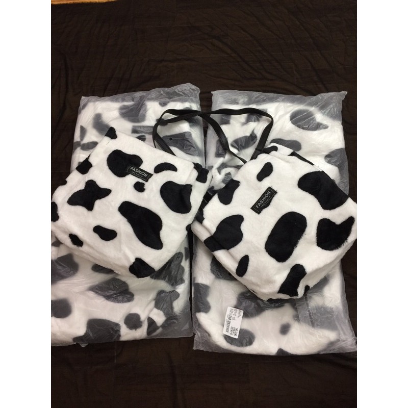 Túi xách tote học sinh lông bò sữa lông báo mềm mịn sang trọng thời trang