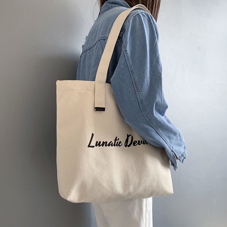 Túi tote vải canvas Hàn Quốc đi học đi chơi đẹp giá rẻ thời trang phong cách Ulzzang T005