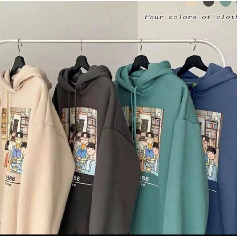 [RẺ VÔ ĐỊCH] Áo hoodie nỉ mũ gia đình 1988 cotton tay bồng siêu xinh TONGKHO