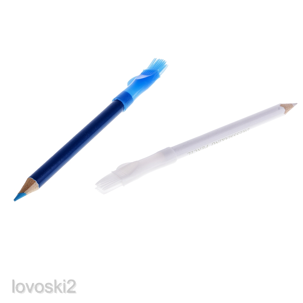 Set 2 Bút Chì Vải Màu Trắng Xanh Lam Phấn Đánh Dấu May Vá Quần Áo