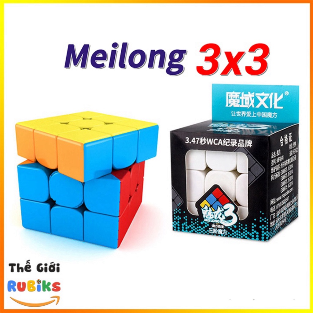 Rubik 3x3 MoYu MeiLong 3 / 3C Stickerless MofangJaoshi / Rubik's Cube 3 Tầng