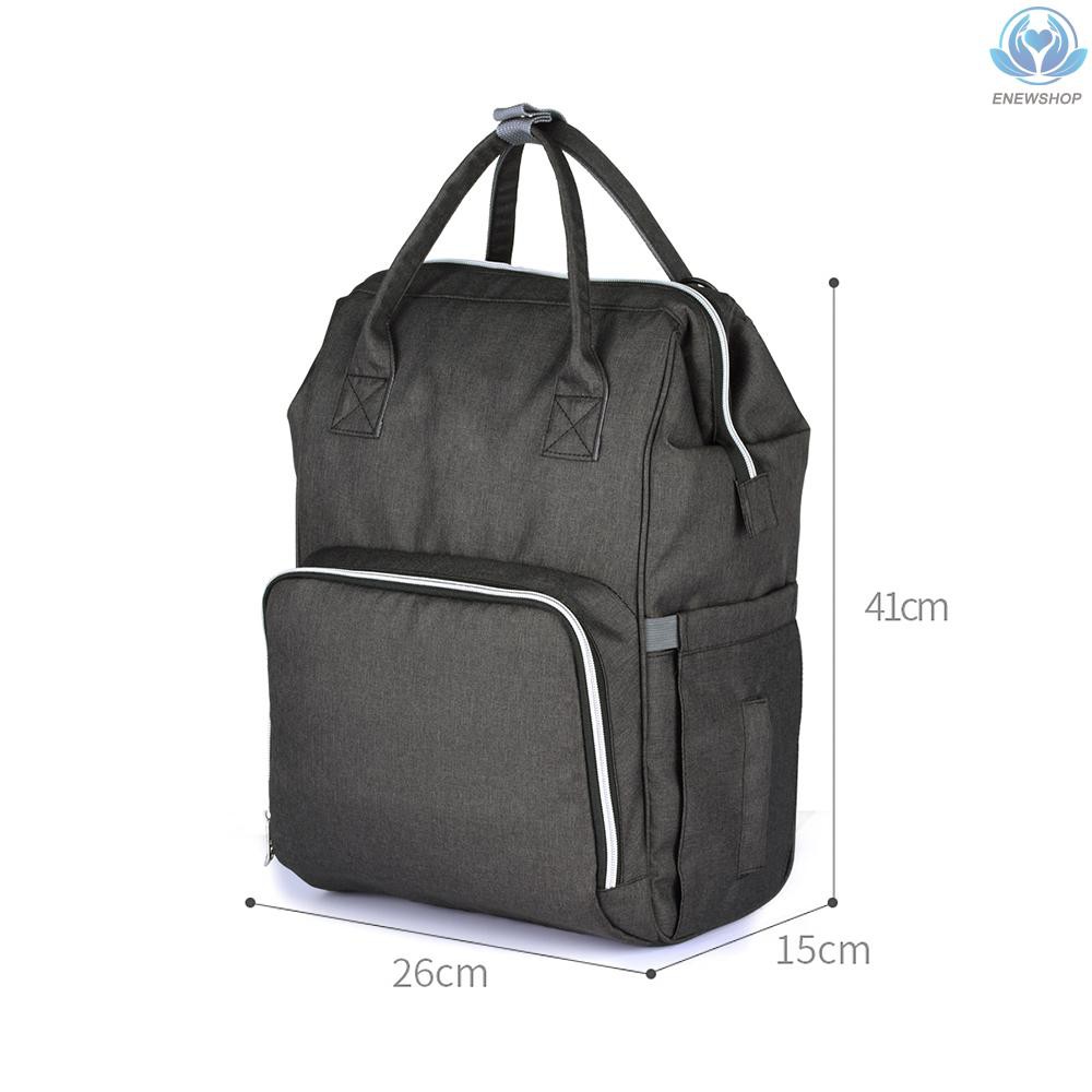 ♥♥enew~Diaper Bag Backpack Large Capacity Multi-function Waterproof Polyester Baby Clothes Diaper Nappy Milk Powder Bottle Travelling Storage Bag with 6 Pockets Hold or Hang -- Dark Blue