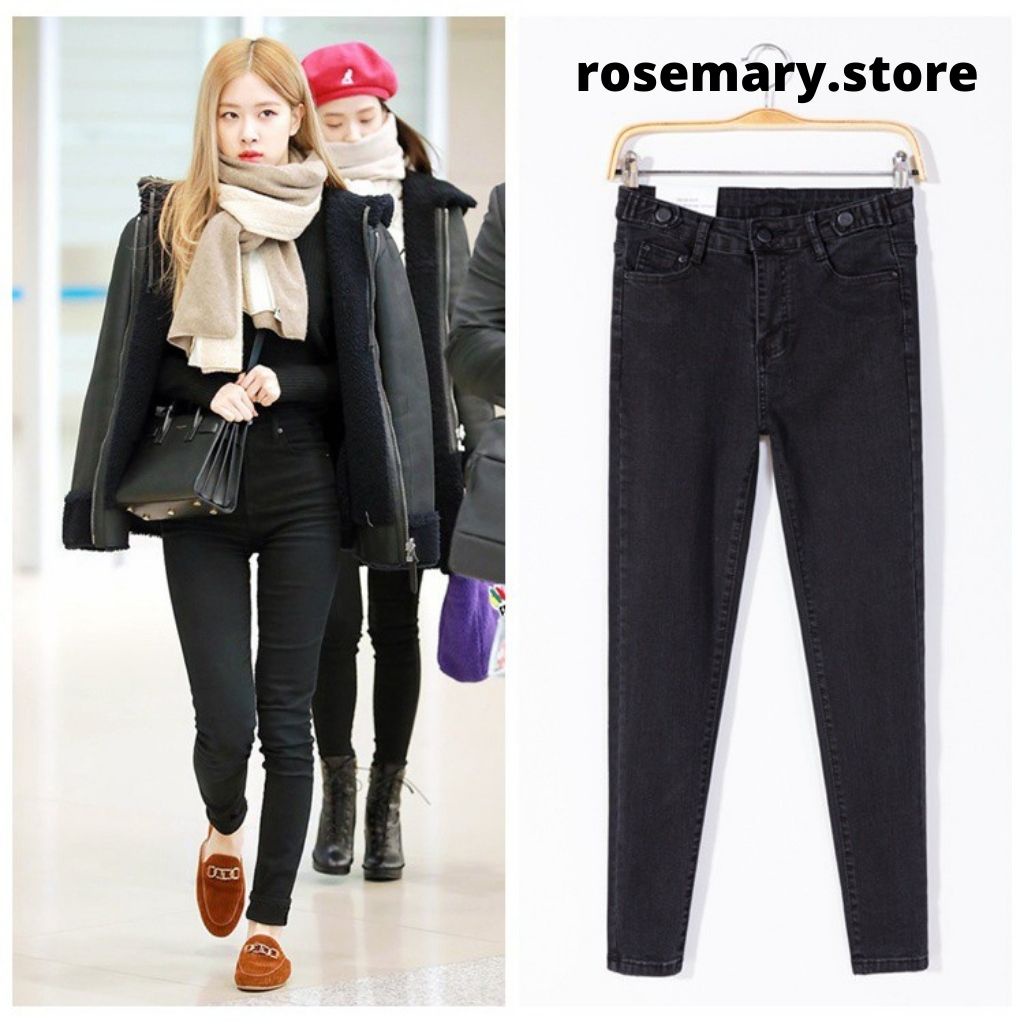 Quần Jeans đen ôm Rose Blackpink
