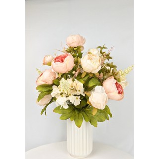 Bình hoa mẫu đơn cắm sẵn vintage - Banflower L021