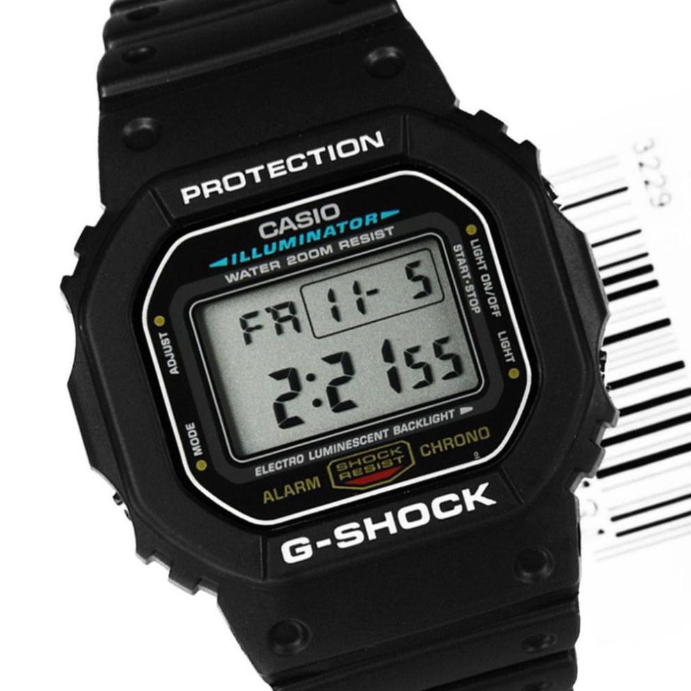 [HOT 2020] Đồng hồ nam Casio G-SHOCK DW-5600E-1VDF  Dây cao su mặt kính chống nước hiện thị ANALOG chính hãng