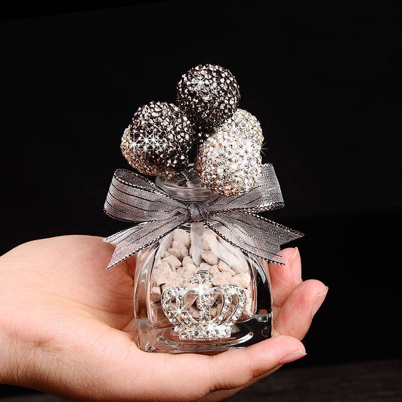 Car Creativity Diamond-Embedded Confession Balloon Decoration Crystal Cute Car Interior Decoration High-End Decorative Supplies Internet Celebrity Same Style car accessories 6aoB