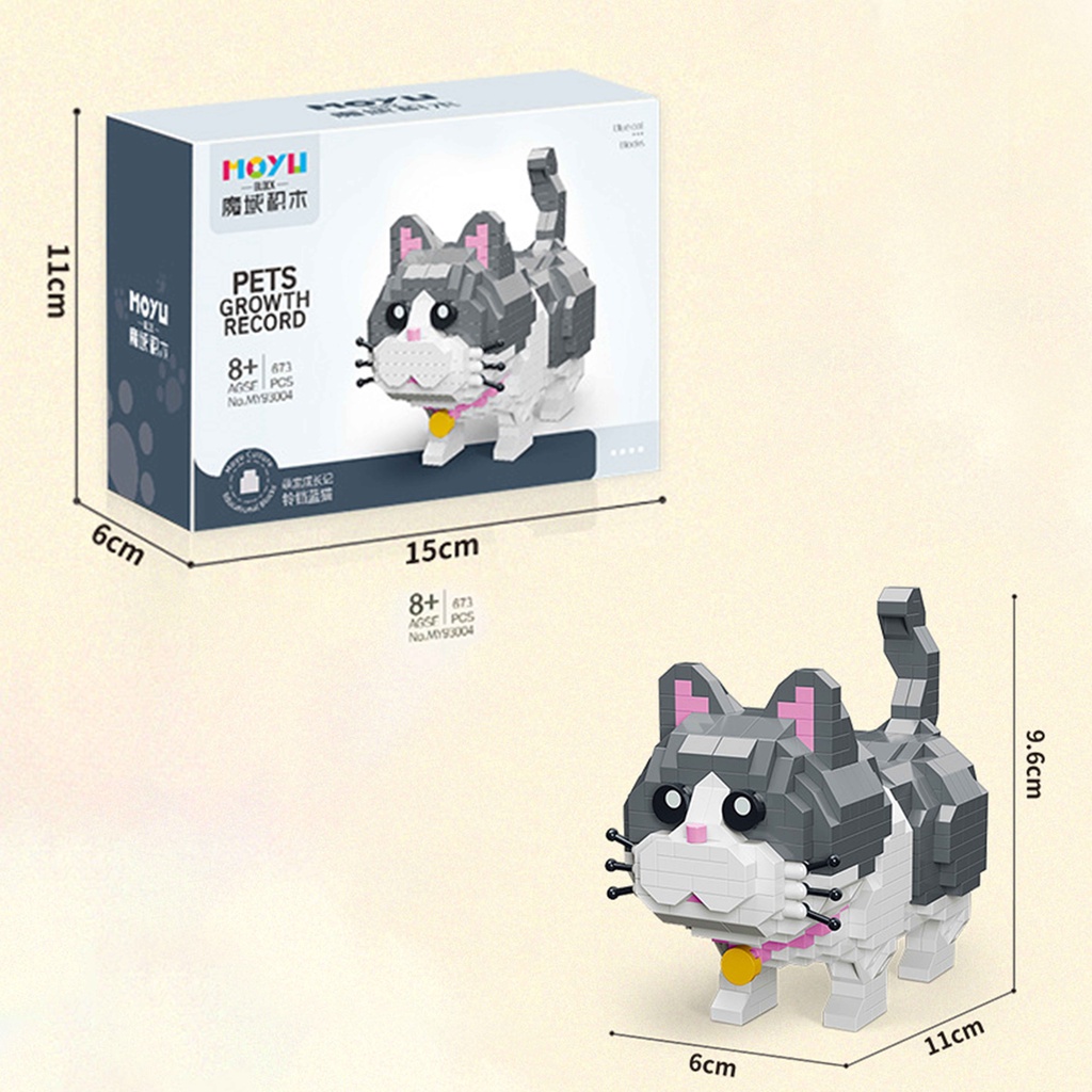 Đồ Chơi Lắp Ráp Hình Chó Corgi/Mèo/Cún Husky Hoạt Hình DIY Dành Cho Trẻ Em Tương thích với gạch