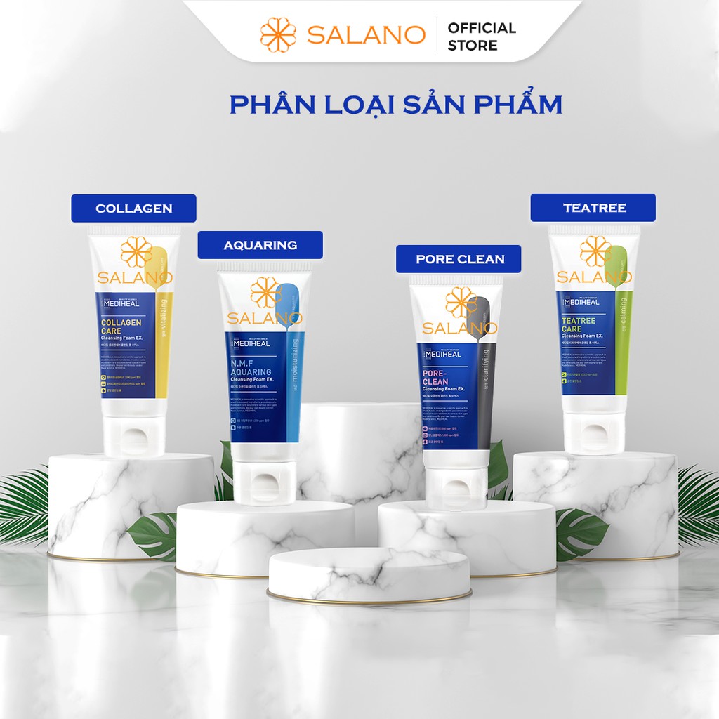 Sữa rửa mặt cho da mụn nhạy cảm than hoạt tính cấp ẩm dịu nhẹ tạo bọt MEDIHEAL SALANO RMSLN25 170ml | BigBuy360 - bigbuy360.vn