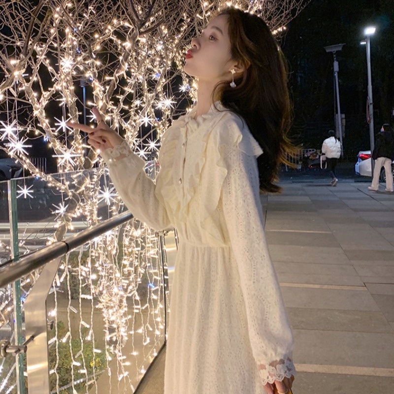 Đầm Dài Qua Gối Sát Nách Cổ Đứng Bằng Vải Lanh Cotton Phối Ren Thời Trang Mùa Hè Pháp
