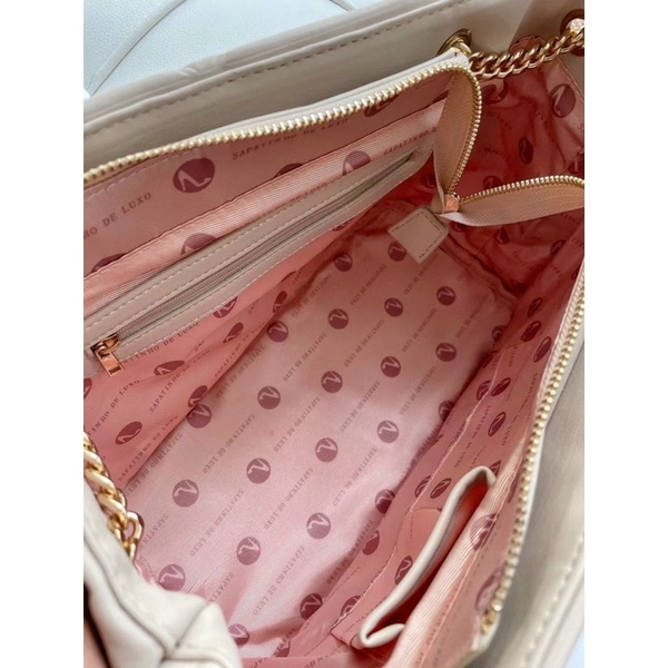 TNS-Túi tote công sở vừa laptop chần ô siêu đẹp Luxio xuất Âu - màu đen nâu và kem classic
