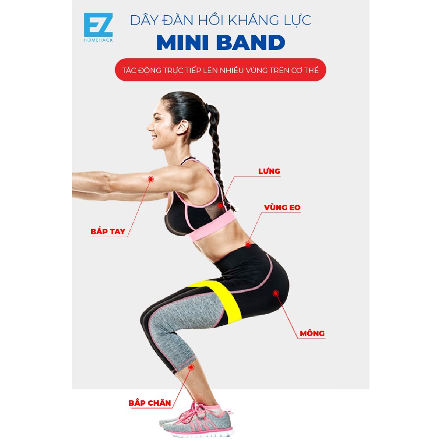 DỤNG CỤ TẬP MÔNG SĂN CHẮC_DÂY KHÁNG LỰC TẬP GYM Ez HOME BACK_TẶNG KÈM VIDEO HƯỚNG DẪN TẬP_Dây kháng lực mông- đùi