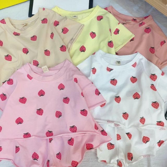 8_20kg ( có số đo áo) Bộ dâu tây bé gái HÀNG QUẢNG CHÂU_CHUẨN SHOP_ KHĂN RẰN SHOP