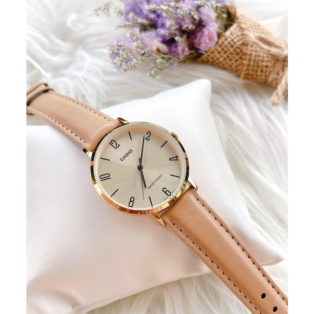 Đồng hồ nữ dây da Casio Anh Khuê LTP-VT01GL-9B2UDF