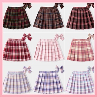 Chân Váy Ngắn Xếp Ly Sọc Caro Phong Cách Preppy Thời Trang Xuân Thu Mới Cho Bé Gái