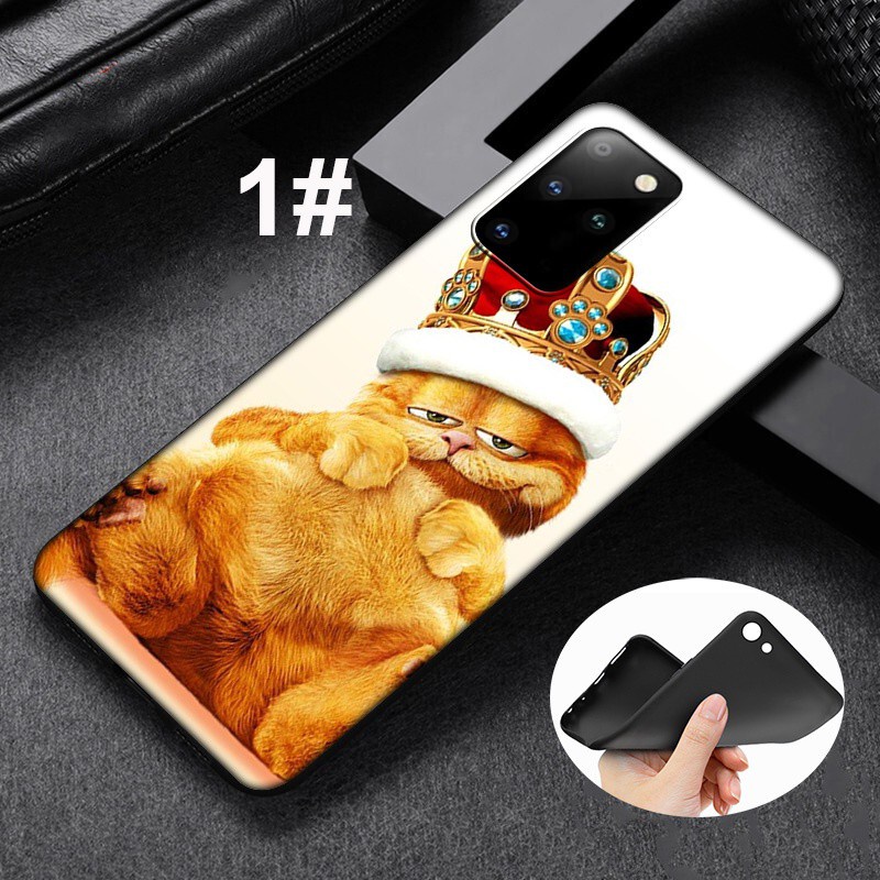 Samsung Galaxy S10 S9 S8 Plus S6 S7 Edge S10+ S9+ S8+ Soft Silicone Cover Phone Case Casing GR25 Cartoon Garfield cat