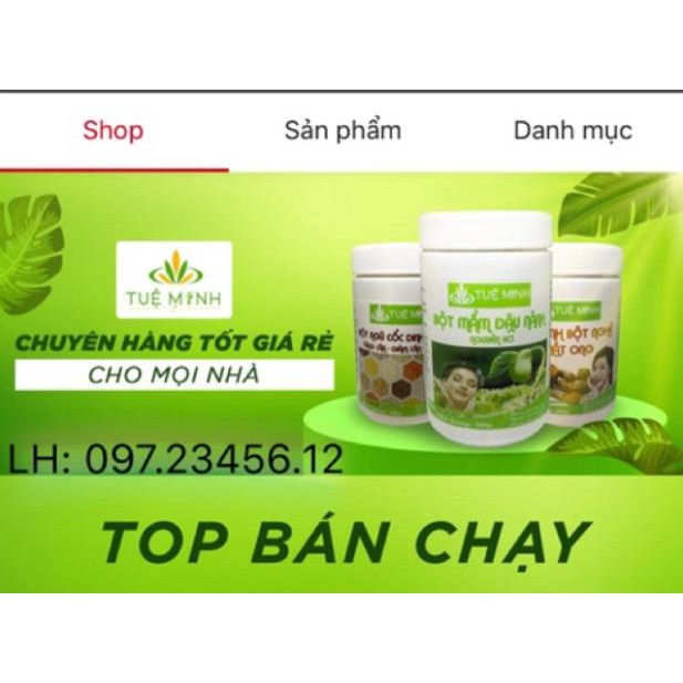 Hàng chuẩn chính hãng 1 kg Mầm đậu nành nguyên xơ Tuệ Minh có chứng nhận ATTP