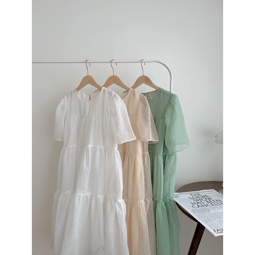 Đầm váy nữ ngắn tay babydoll voan ren phong cách mùa thu 2022 Kozoda D72