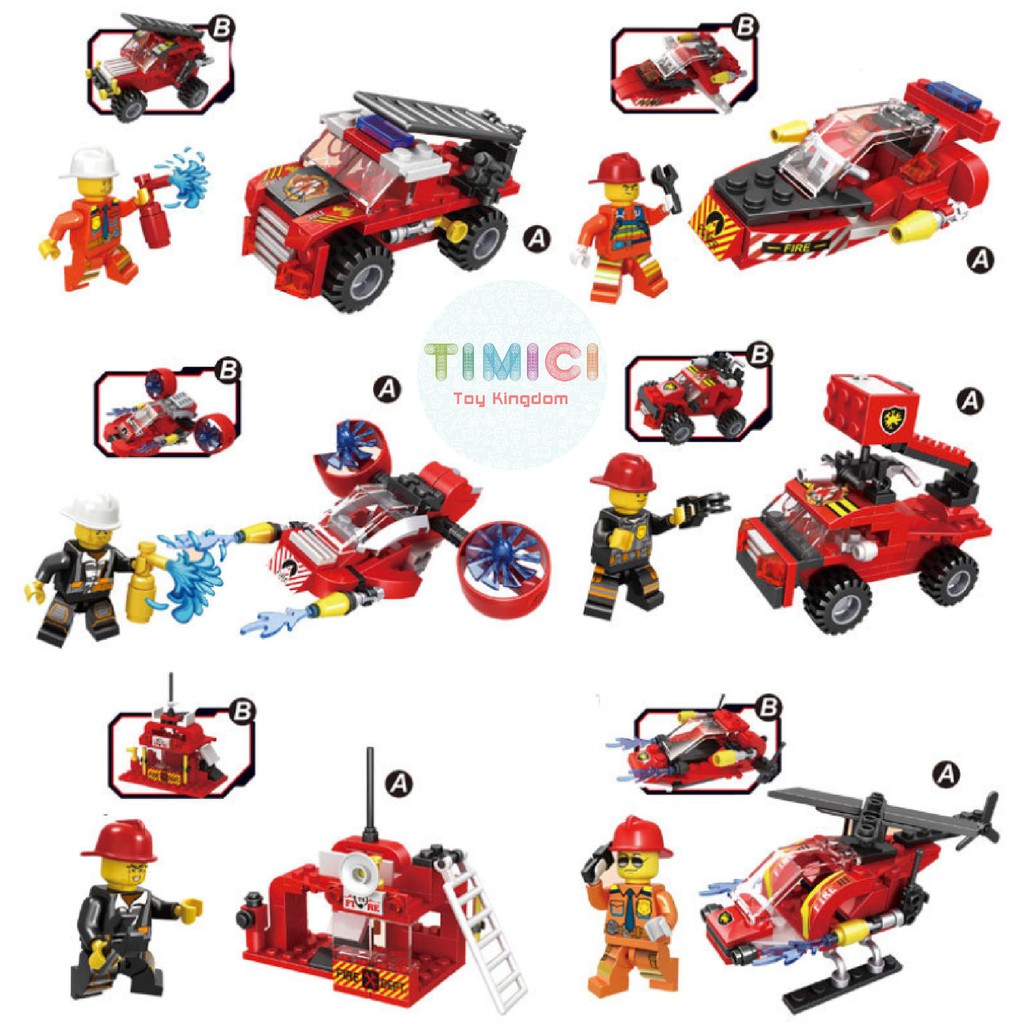 [LC026] Xe ô tô đồ chơi lego cứu hỏa xếp hình &quot;6 IN 1&quot; cho bé