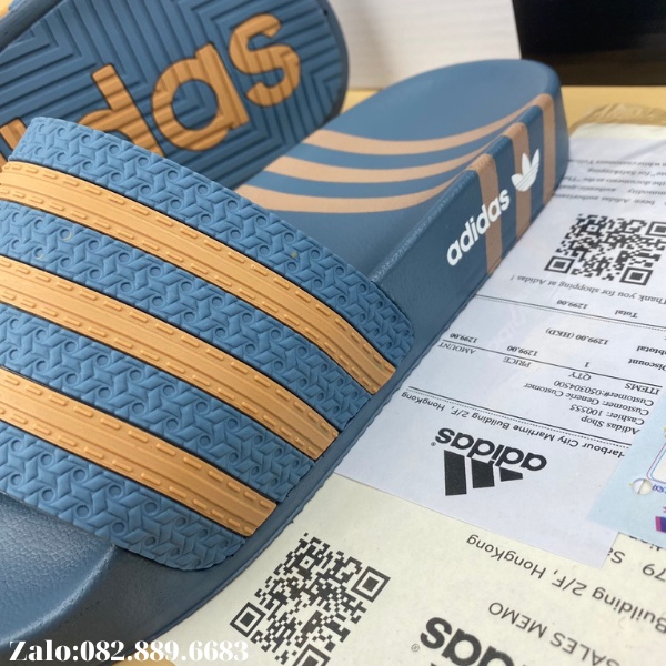 Dép nam quai ngang Adidas form dáng thể thao, ôm chân, chất liệu cao su chống thấm nước cao cấp.