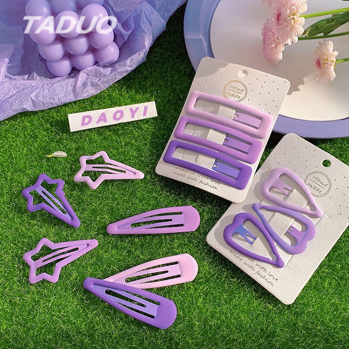 Set 3 Kẹp Tóc Màu Tím Xinh Xắn Đáng Yêu Cho Nữ