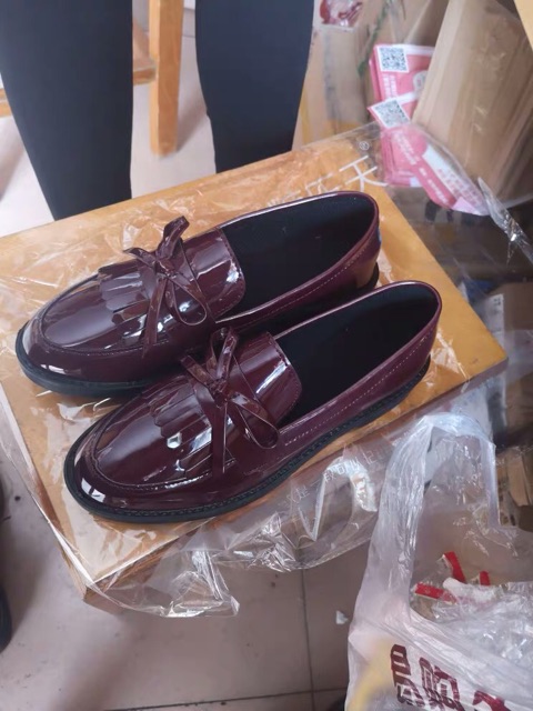 (Có sẵn) GO9 Giày Oxford nữ sinh Nhật Bản có tua điệu đà đính nơ phía trước