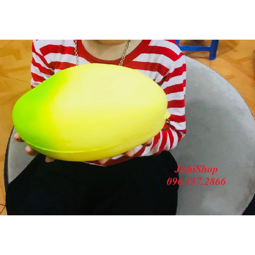 ( xanh vàng ) squishy quả xoài màu vàng xanh dùng làm quà tặng, xả stress mã số sku IM4808
