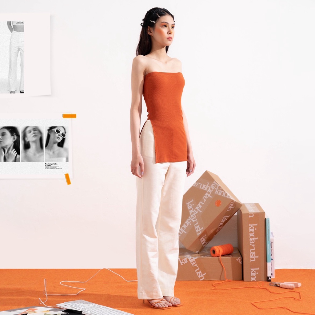 ÁO ỐNG THUN GÂN - Kinda Rush Shop - Áo Ống Thun Cam Vải Co Dãn Tốt