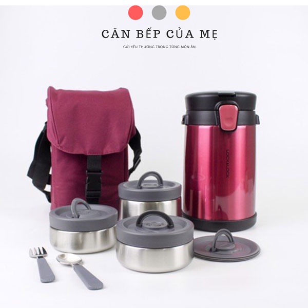 Bộ Hộp Cơm Giữ Nhiệt Easy Take Lunch Box Lock&Lock LHC8034 (3 ngăn)