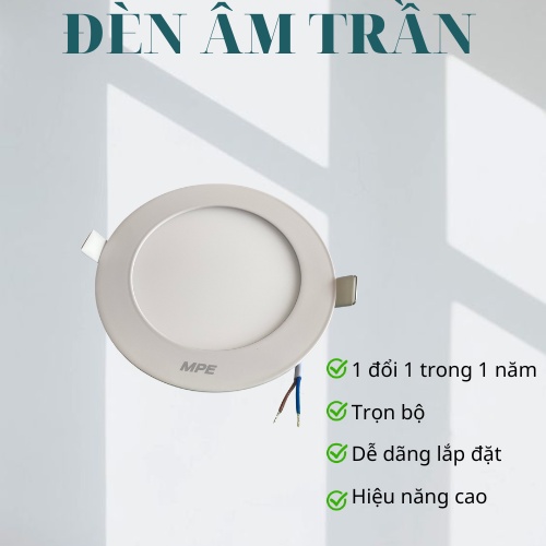 Đèn Led âm trần MPE 9W+6W sáng trắng