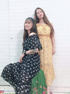 váy maxi trễ vai đuôi cá