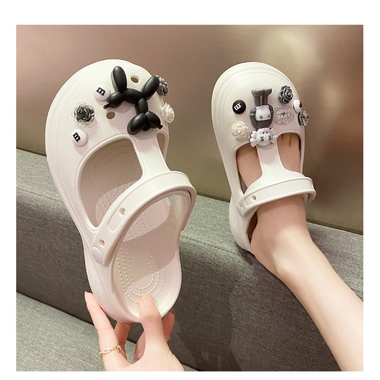 Dép sục nữ Gấu Kaws hở mũi đế độn 3cm thời trang ulzzang Hàn Quốc đi cực êm siêu Hot TH-89 ( video tự quay thật )