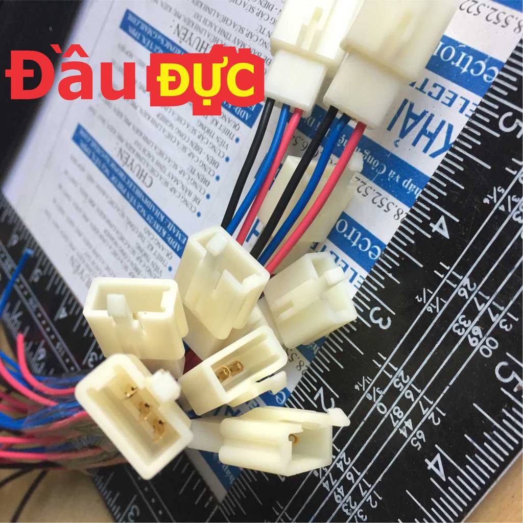 dây header 2.8mm jack xe máy đầu ĐỰC/CÁI/ĐỰC+CÁI 3P, bấm sẵn dây 20cm kde3217