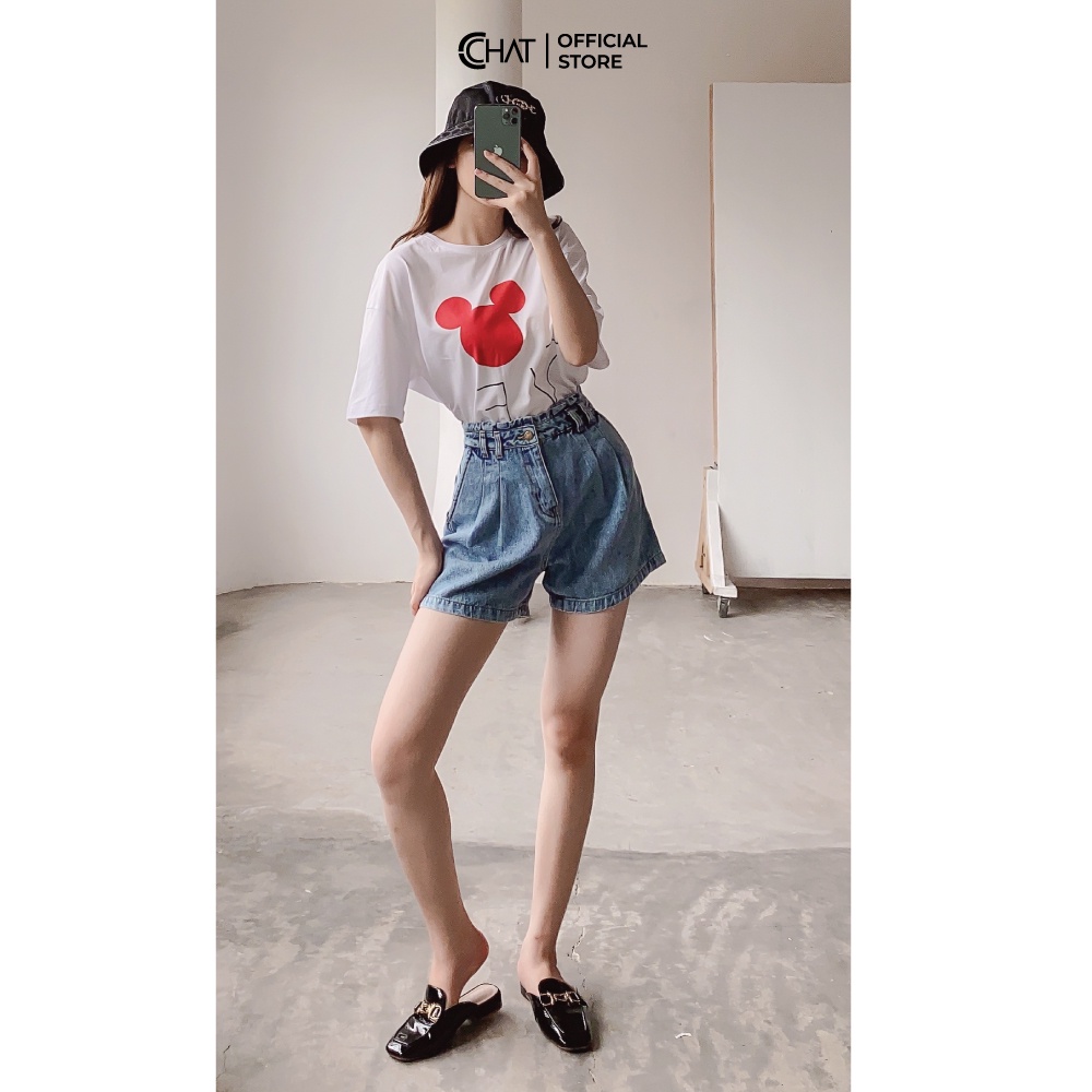 Quần short jean 2 ly trước CCHAT | BigBuy360 - bigbuy360.vn