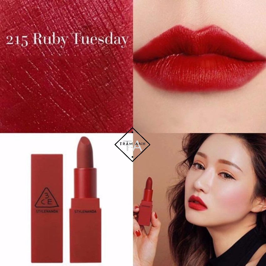 Son thỏi 3CE Red Recipe Màu 215 Ruby Tuesday