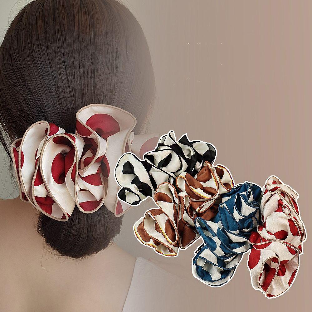 IVORY Kẹp Tóc Vải Satin Dễ Thương Phong Cách Hàn Quốc Cho Nữ