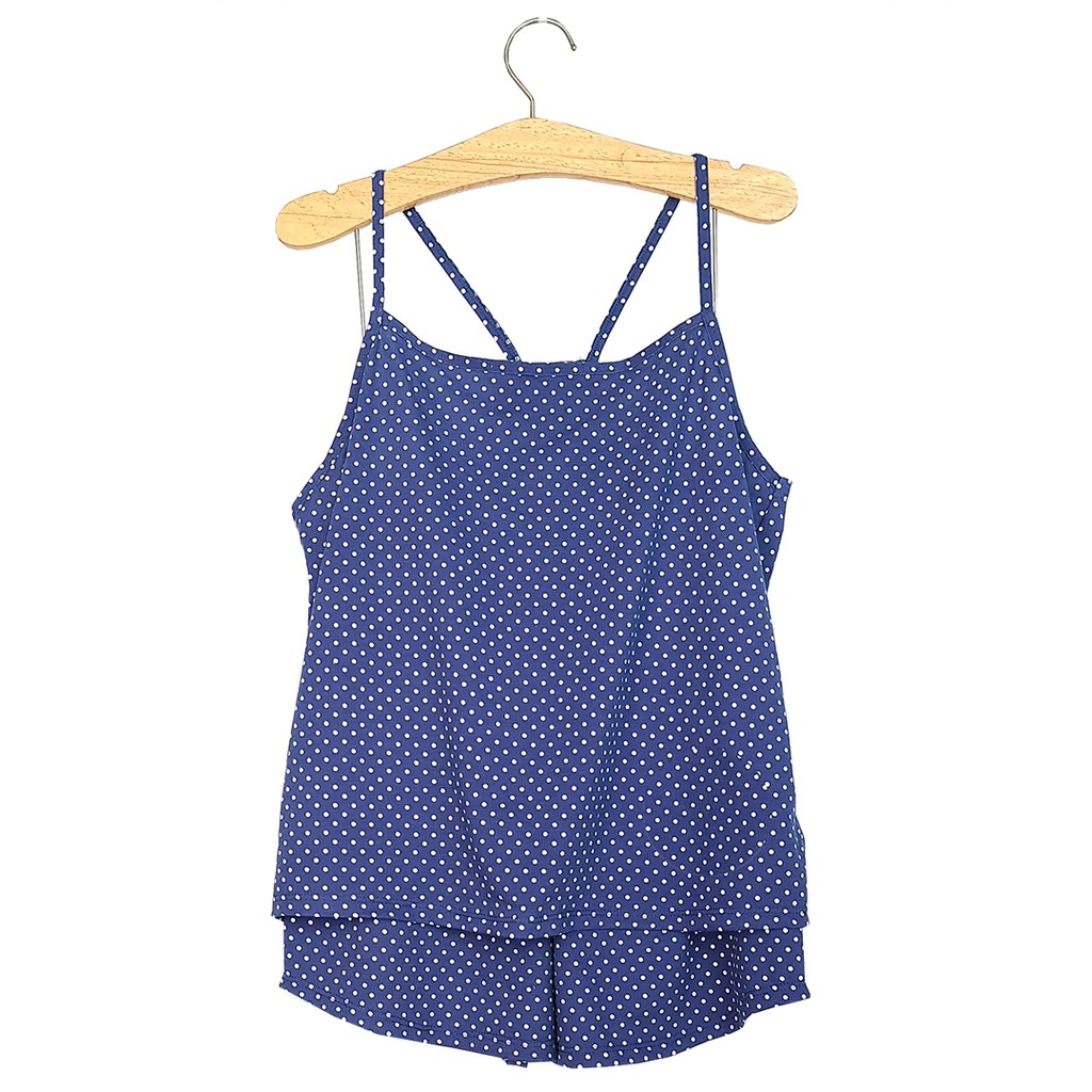 Bộ đồ ngủ 2 dây thun cotton 4 chiều chấm bi siêu mềm mịn size 40kg-65kg | BigBuy360 - bigbuy360.vn