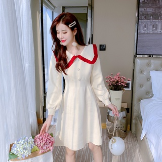 Đầm Sweater Dệt Kim Chiết Eo Thiết Kế Đơn Giản Thanh Lịch váy
