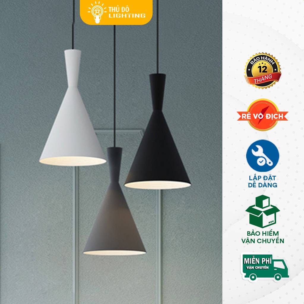 Đèn Thả Trần Đơn Hiện Đại THỦ ĐÔ LIGHTING Thiết Kế Chụp Đèn Chữ A, Chất Liệu Sắt Sơn Tĩnh Điện Bền Chắc ABC-A