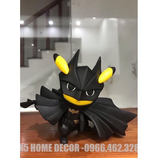 Mô hình siêu anh hùng, Mô hình pikachu batman, Decor trang trí bàn làm việc, Quà tặng Fullbox cao cấp