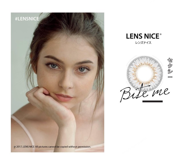 Kính áp tròng Bite me gray 0 độ Kính Áp Tròng FAIRY SHOP CONTACT LENS