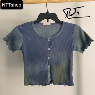 ÁO CROPTOP NÚT(thun gân vải loan)