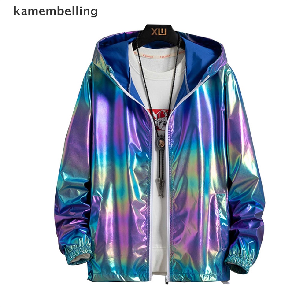 【kam】 2021 Men's Summer Ultra-Light Hood Jacket Thin Windbreaker Fashion Shiny Sunscreen Casual Zipper Coat .