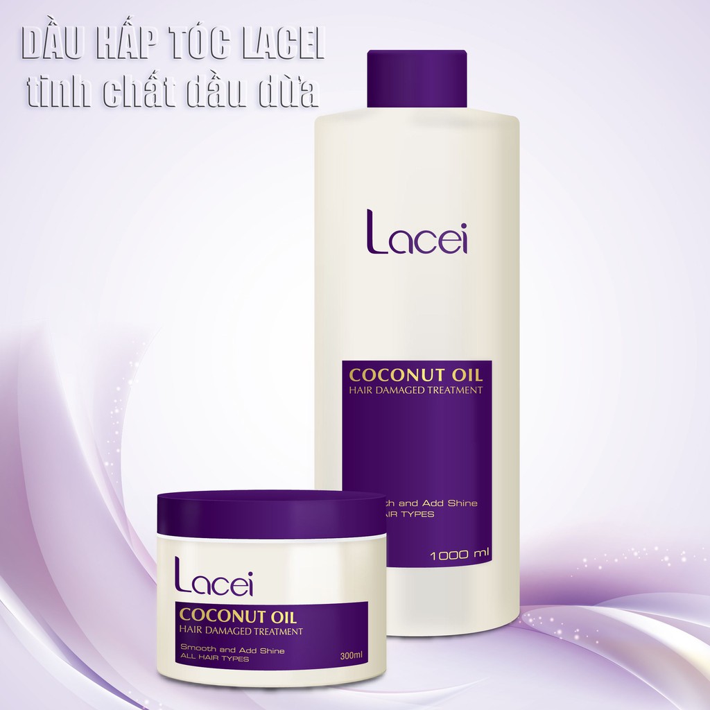 Hấp dầu dừa Lacei Pure Coconut Oil Hair Damaged Treatment 1000ml