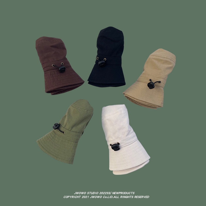 Nón Tai Bèo Chống Nắng Thoáng Khí Thiết Kế Dây Rút Phong Cách Nhật Bản Thời Trang Mùa Hè Cho Nữ