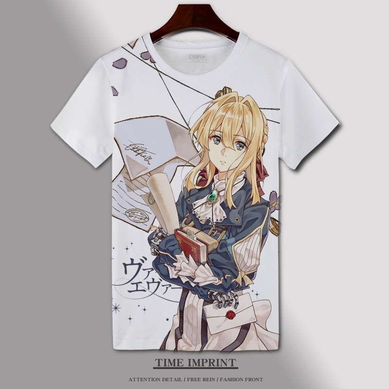 Áo Thun Ngắn Tay Họa Tiết Violet Evergarden Violet Evegarden Thời Trang Cho Học Sinh