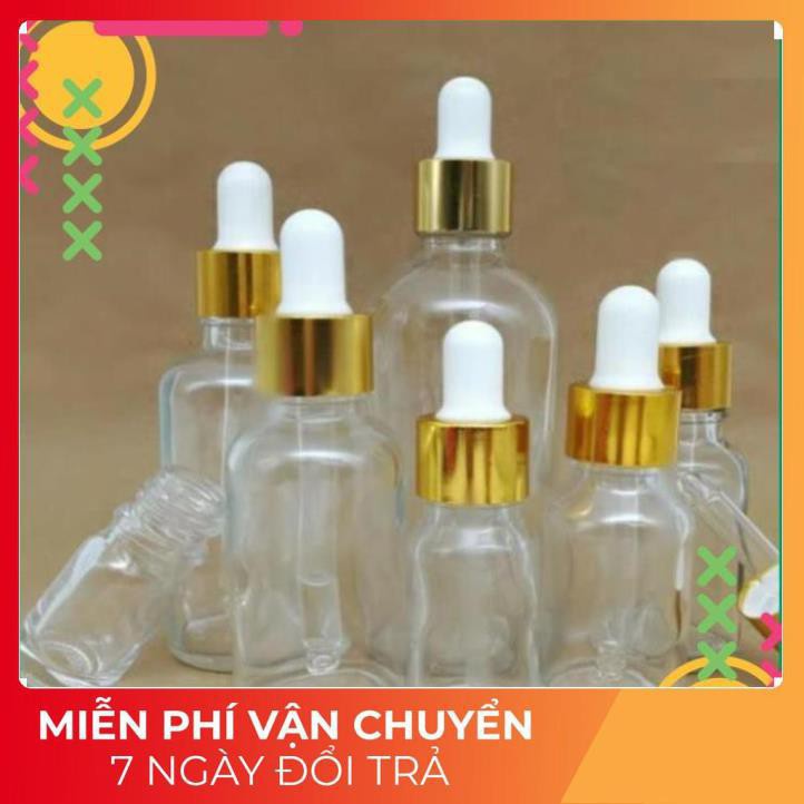 Lọ Chiết Serum ❤ TOP GIÁ RẺ ❤ [5ml,10ml] Lọ đựng tinh dầu bóp giọt khoen vàng chiết serum ,Xưởng Chai Lọ