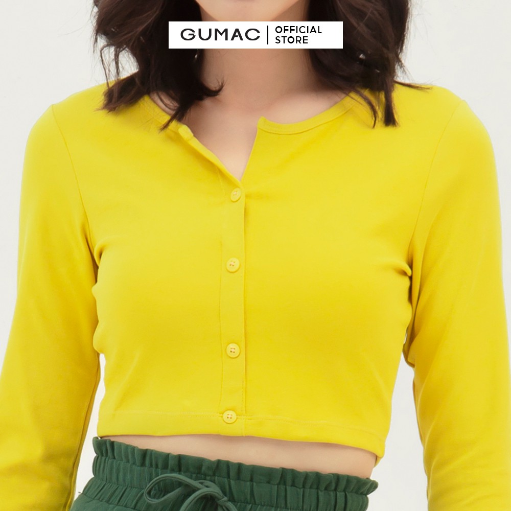 Áo croptop nữ tay dài GUMAC phong cách cá tính, năng động ATB3106