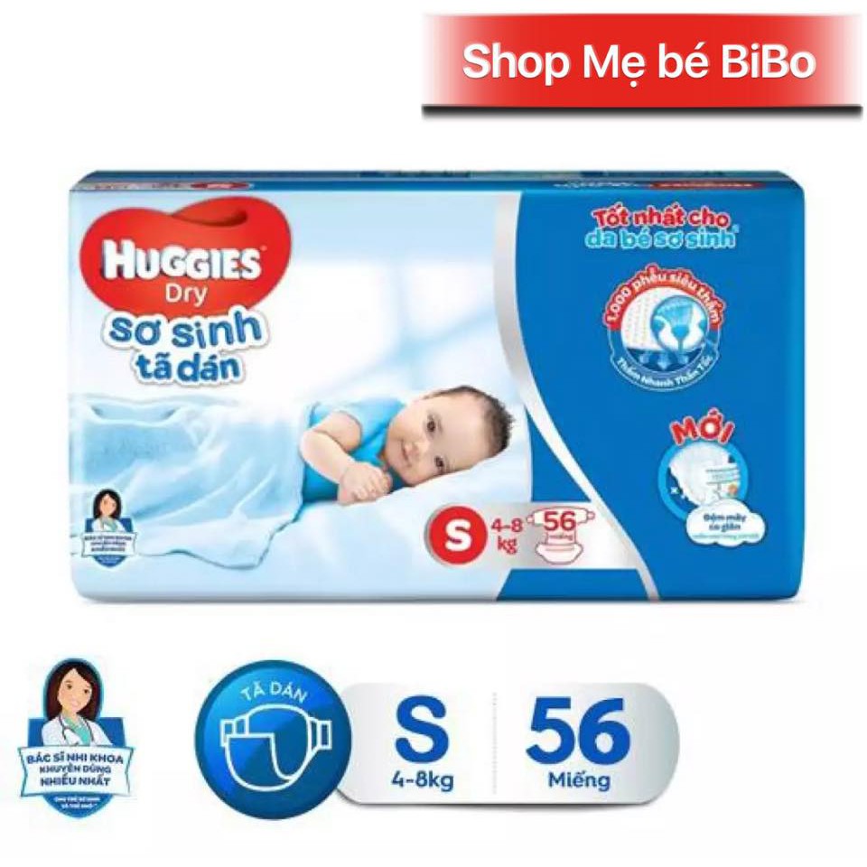 [Tặng 4 quần] TÃ DÁN HUGGIES S56 (4-8 KG)