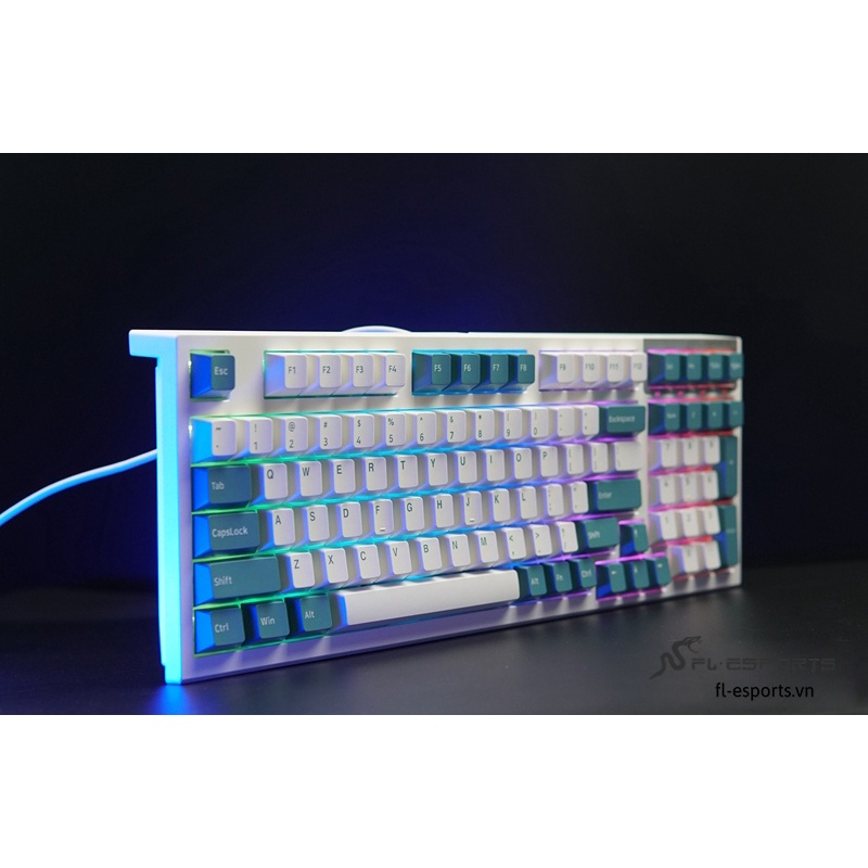 Bàn phím cơ FL-Esports FL980CPS Aqua Green 1 Mode - Hàng chính hãng
