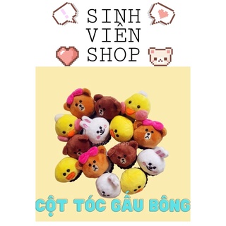 Cột tóc gấu bông thủ công Gấu Thỏ Vịt Gà má hồng Hàn Quốc